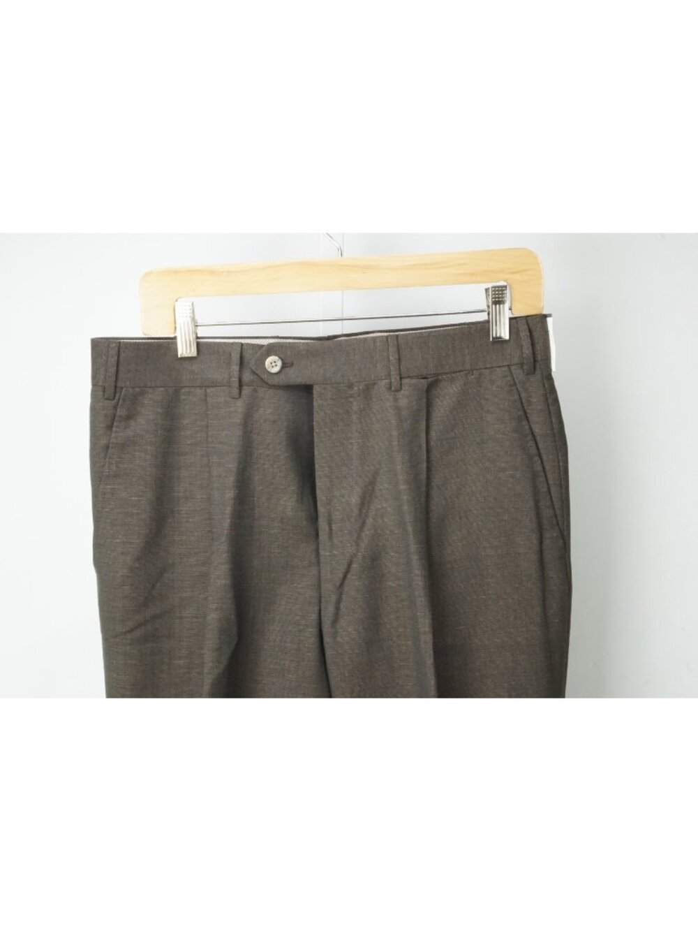 Corneliani Master Brown Woven Wool Cotton Linen Dress Pants Sz 48R EU BRAND NEW